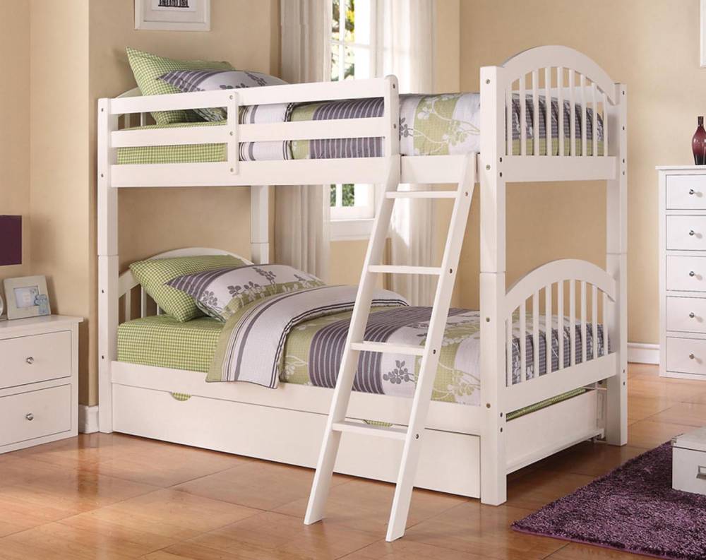 Twin/Twin Stackable Wood Bunkbed ~ White $449