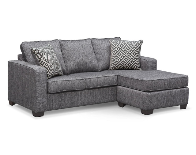  9472 Sofa with Reversible Chaise in Charcoal Fabric $529.99
