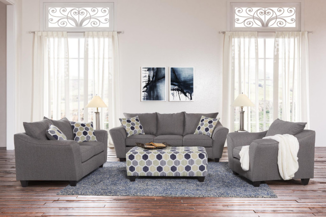 1075 Flaired Arm Sofa and Loveseat in Heritage Gray $1095.99