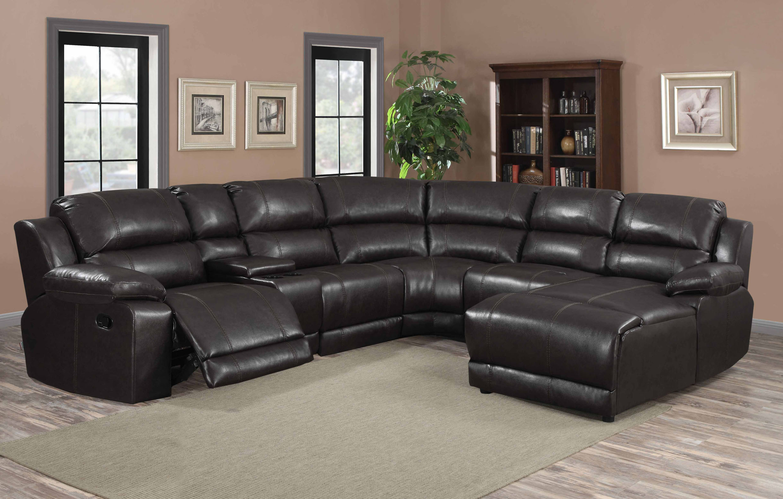 212 Charcoal P/U Motion Sectional With Lounger $1995