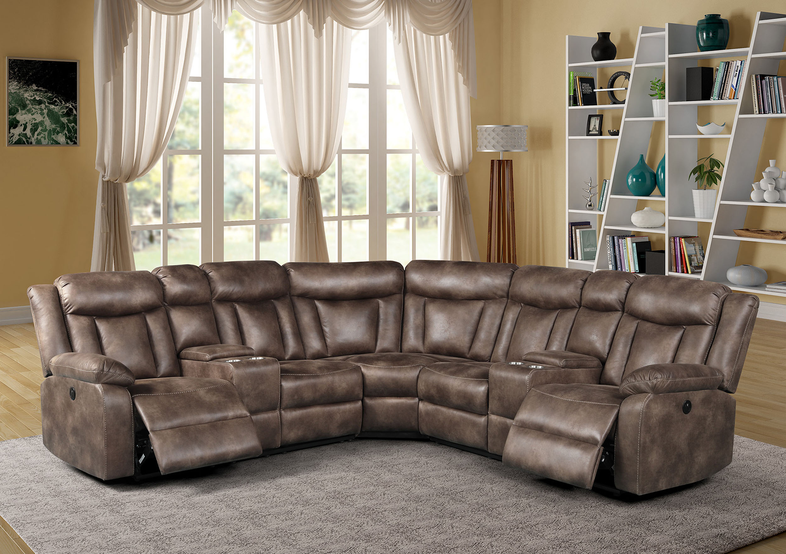 1702 Adobe Brown Motion Sectional $1995