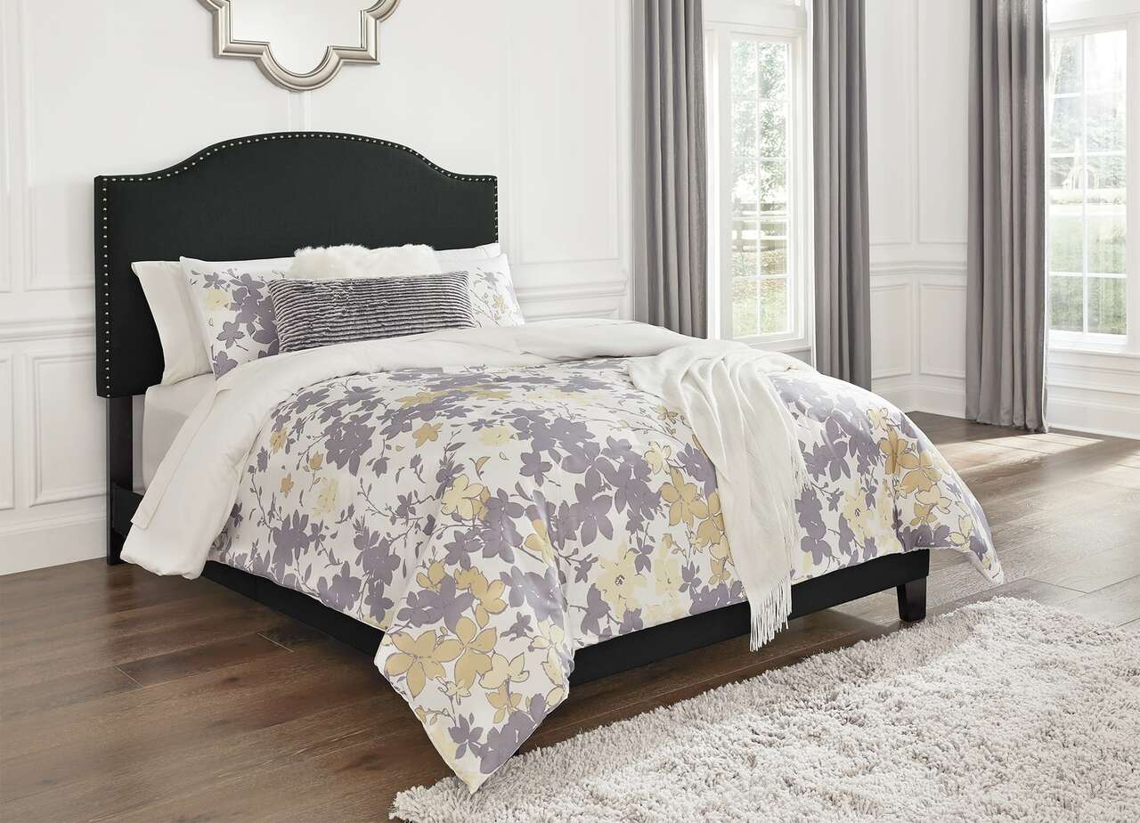 080 Queen Upholstered Bed - Adelloni  Charcoal $335.99