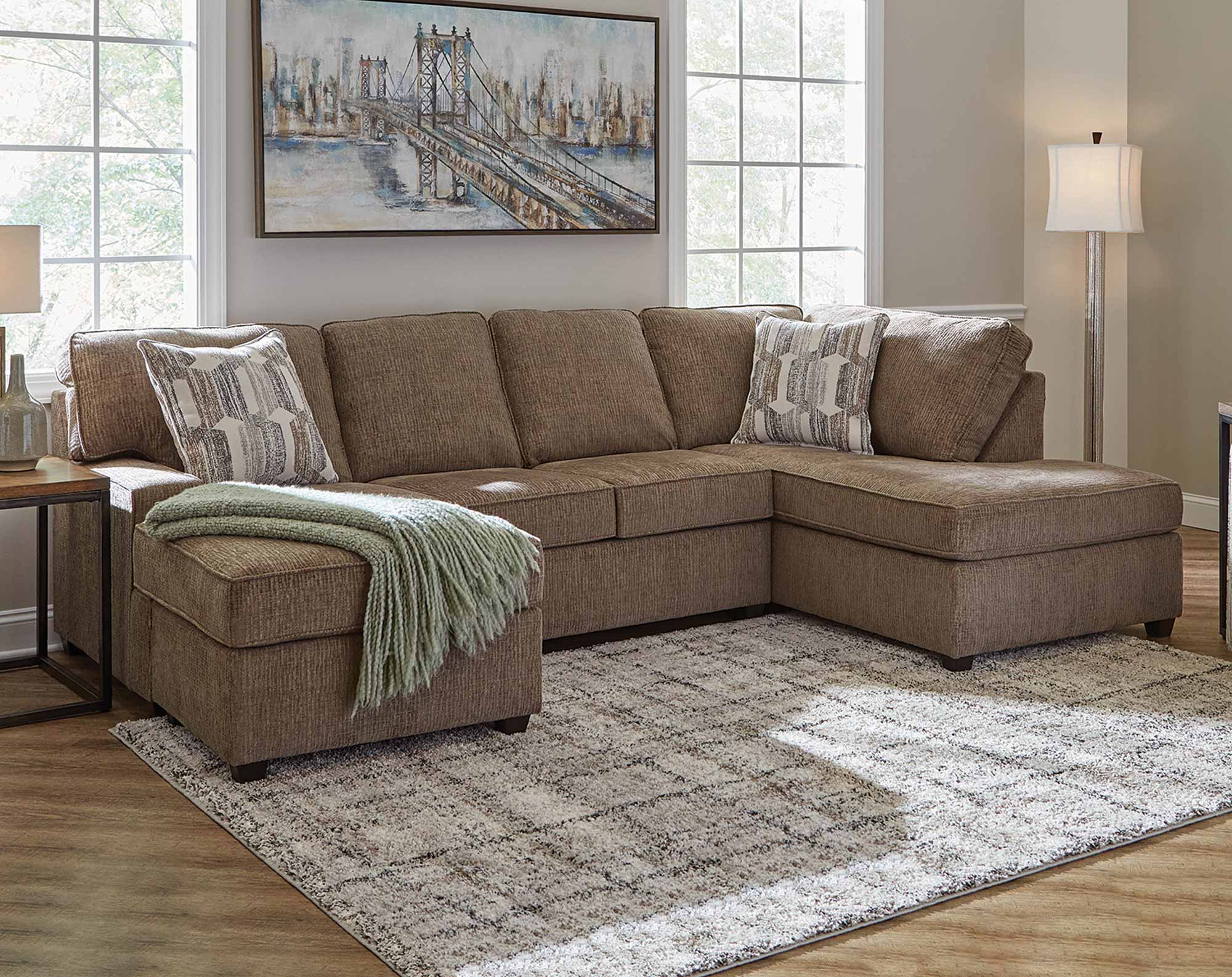 2080 Two Piece Sectional with Chaise in Nutmeg $1295.99