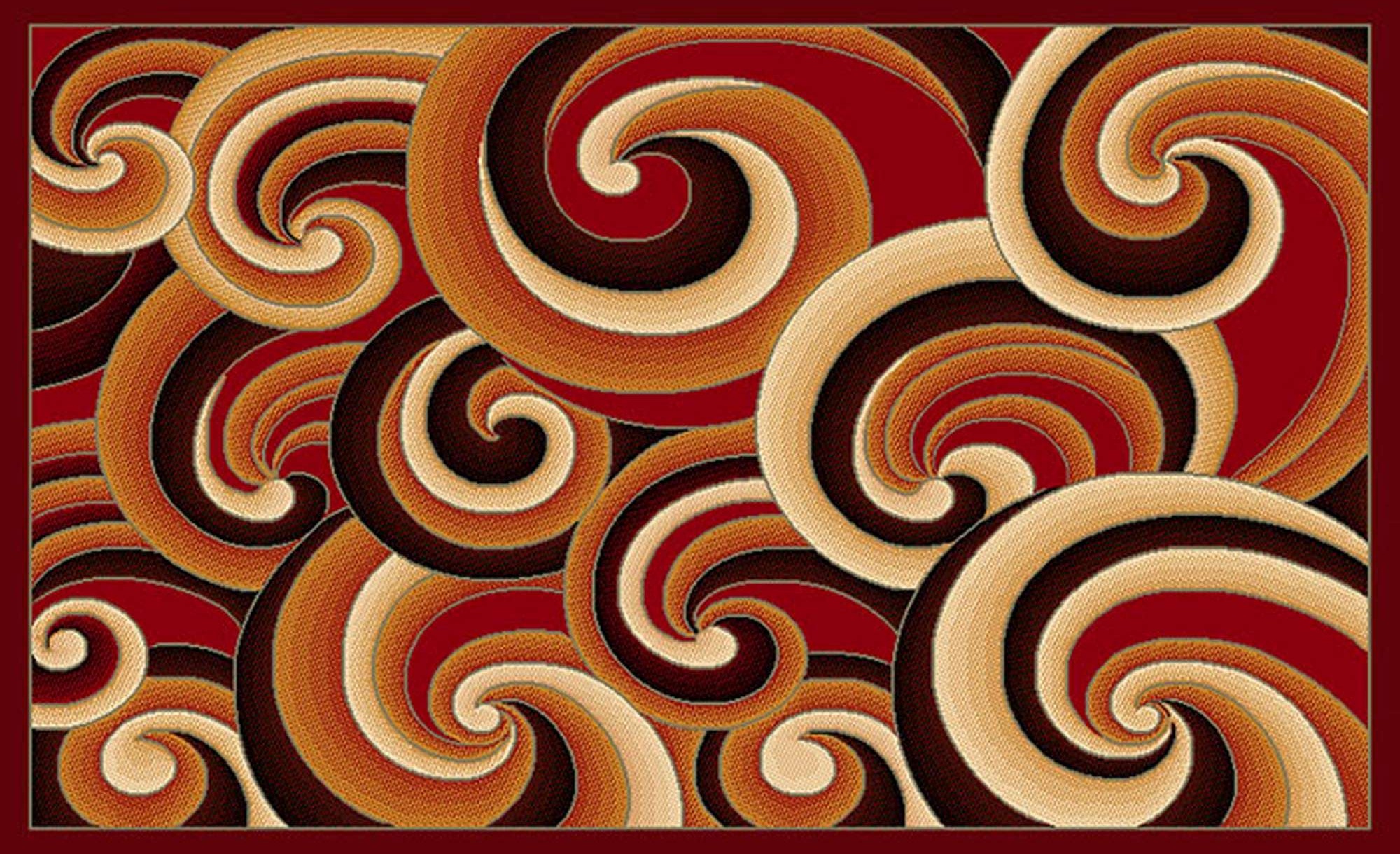 Gallery Red Swirls Area Rug <br> 5' x 7' $89