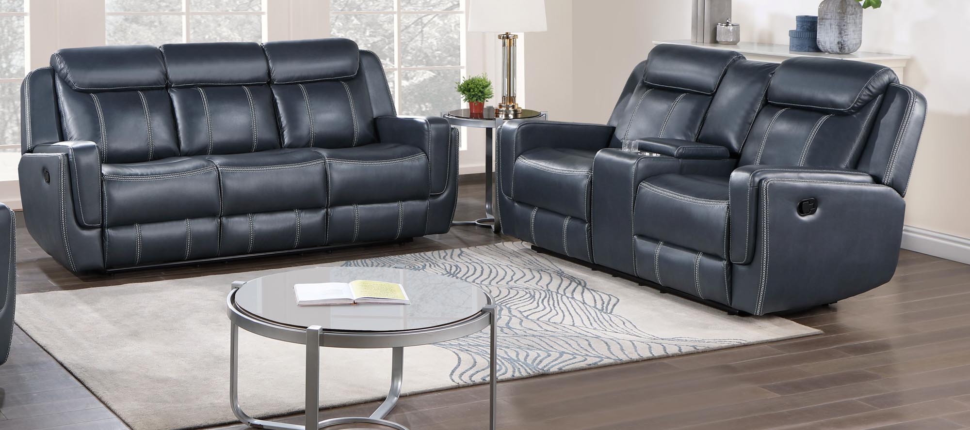 81753 Denver Blue Motion Living Room Set $1759