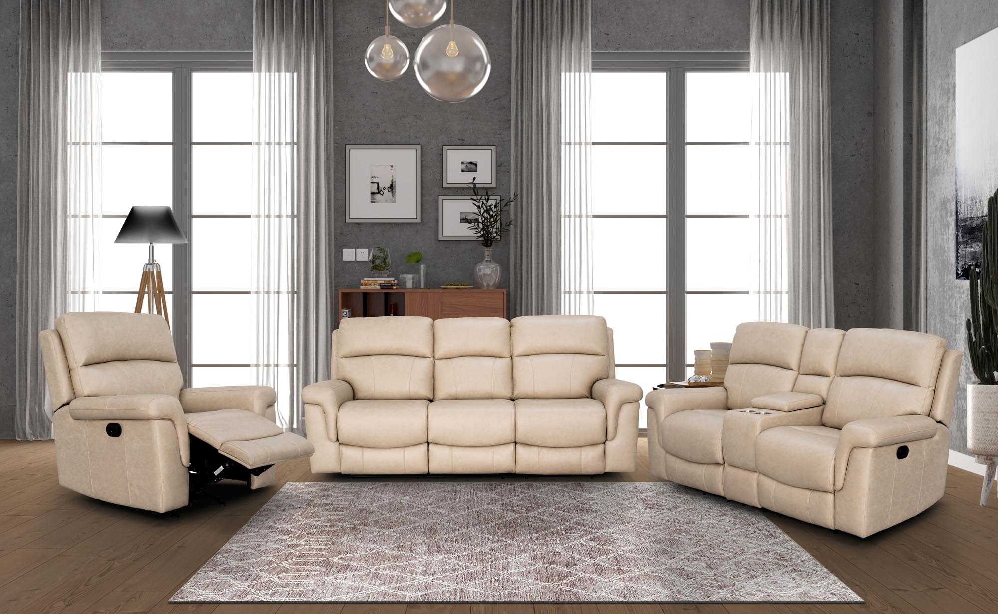 7483 Belair Platinum Motion Living Room Set $1759